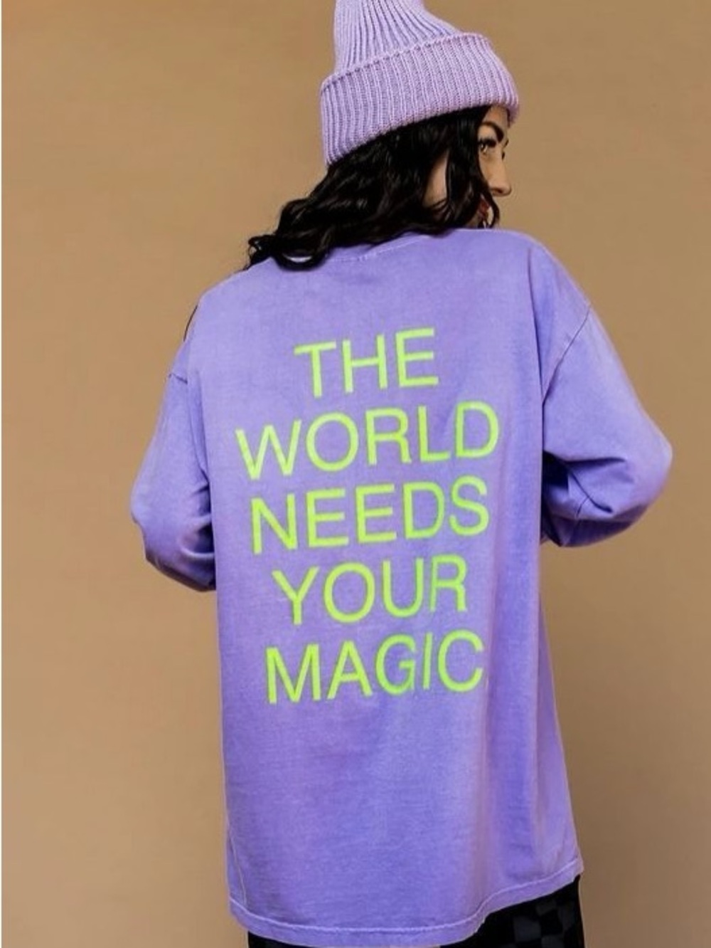 Dressed in LALA The World Needs Your Magic Oversized  Long-Sleeve Tee - L/XL